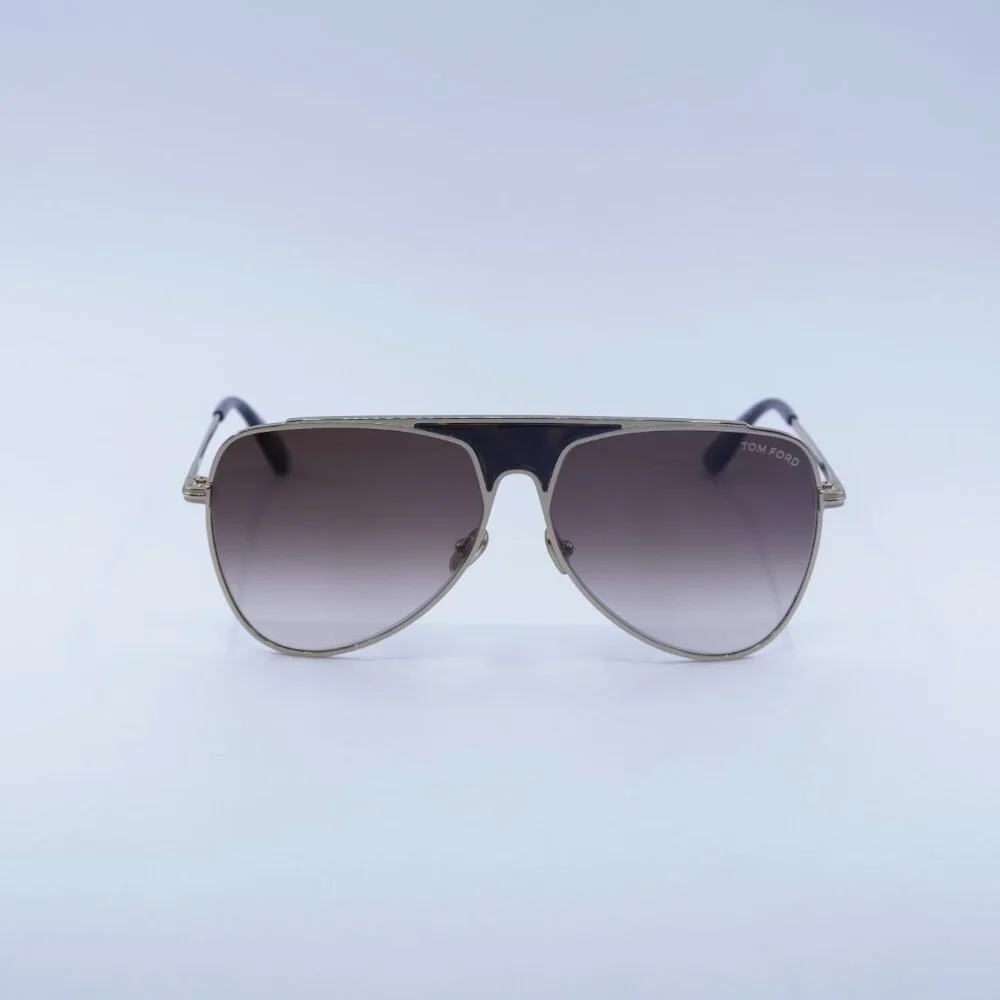 Tom Ford Ethan FT0935 28F Sunglasses Gold Aviator Frame, Brown Lenses